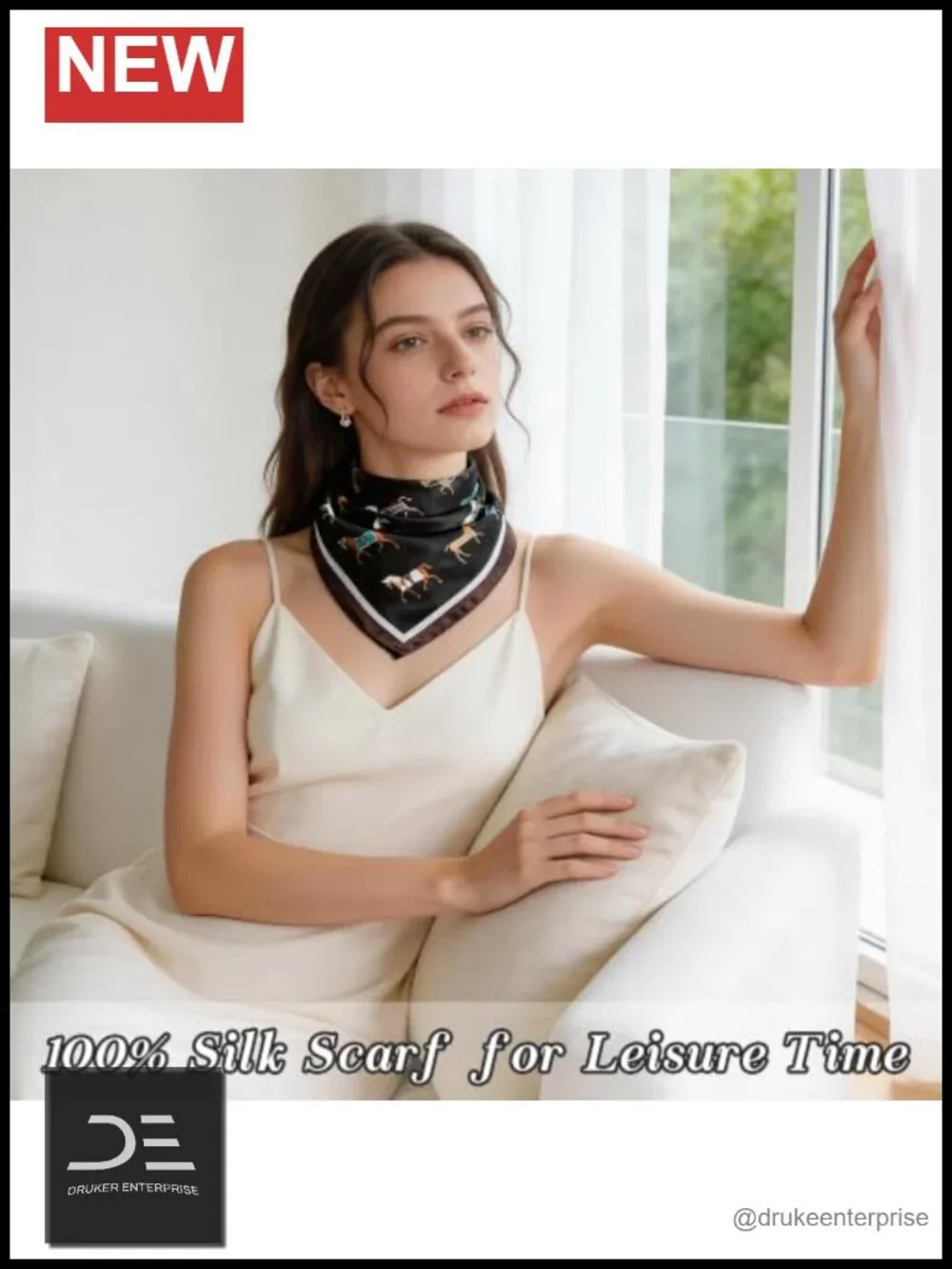 100% Mulberry Silk Square Scarf Lightweight Neckerchief Hair Neck Scarf Gift Box
